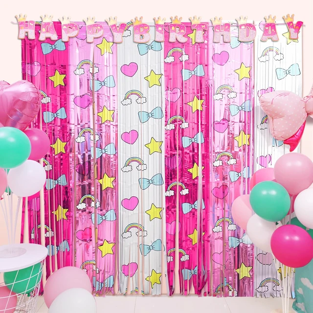 Alt view image 2 of 7 - Kawaii Birthday Party Decoration, Including 2 Pack Cartoon Cat Kitty Party Streamers, 26pcs Kitty Party Balloons & 1pcs Kitty Birthday Banner for Girls Kitty Theme Party Photo Backdrop Supplies