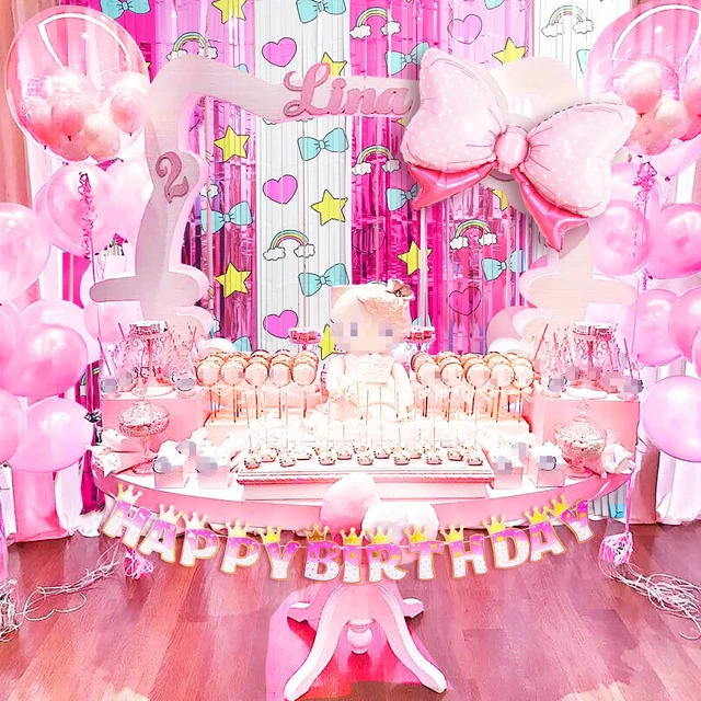 Alt view image 4 of 7 - Kawaii Birthday Party Decoration, Including 2 Pack Cartoon Cat Kitty Party Streamers, 26pcs Kitty Party Balloons & 1pcs Kitty Birthday Banner for Girls Kitty Theme Party Photo Backdrop Supplies