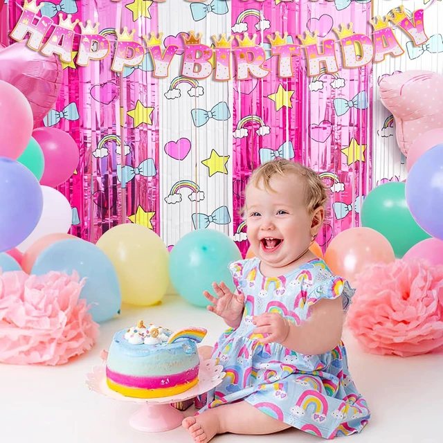 Alt view image 3 of 7 - Kawaii Birthday Party Decoration, Including 2 Pack Cartoon Cat Kitty Party Streamers, 26pcs Kitty Party Balloons & 1pcs Kitty Birthday Banner for Girls Kitty Theme Party Photo Backdrop Supplies