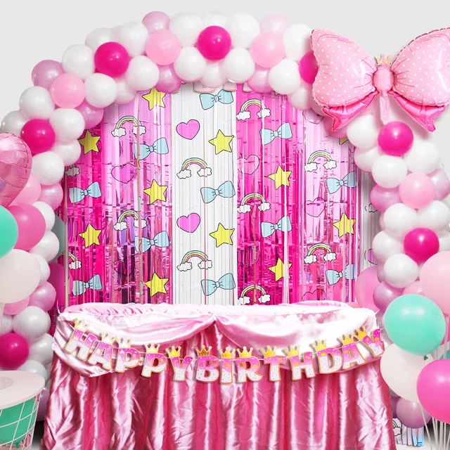 Alt view image 7 of 7 - Kawaii Birthday Party Decoration, Including 2 Pack Cartoon Cat Kitty Party Streamers, 26pcs Kitty Party Balloons & 1pcs Kitty Birthday Banner for Girls Kitty Theme Party Photo Backdrop Supplies