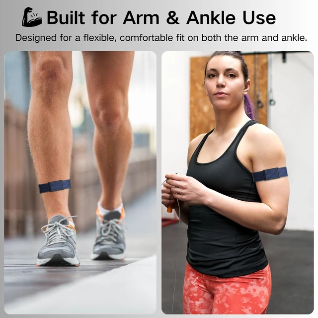 Alt view image 3 of 7 - Bicep Bands Compatible for Polar Loop (2025) / Visible Armband 2.0 Straps Nylon Hook & Loop Weave Breathable Replacement Sport Arm/Ankle Wristbands with Buckle-No Tracker