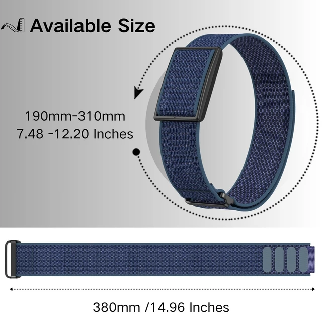 Alt view image 6 of 7 - Bicep Bands Compatible for Polar Loop (2025) / Visible Armband 2.0 Straps Nylon Hook & Loop Weave Breathable Replacement Sport Arm/Ankle Wristbands with Buckle-No Tracker