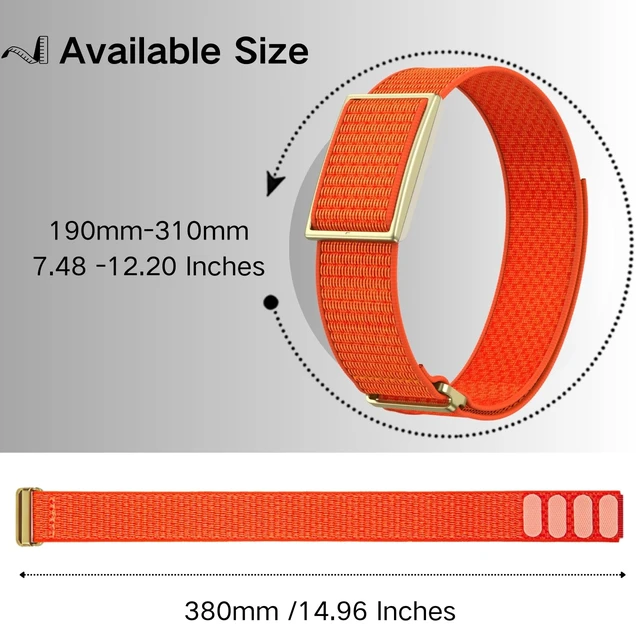 Alt view image 6 of 7 - Bicep Bands Compatible for Polar Loop (2025) / Visible Armband 2.0 Straps Nylon Hook & Loop Weave Breathable Replacement Sport Arm/Ankle Wristbands with Buckle-No Tracker