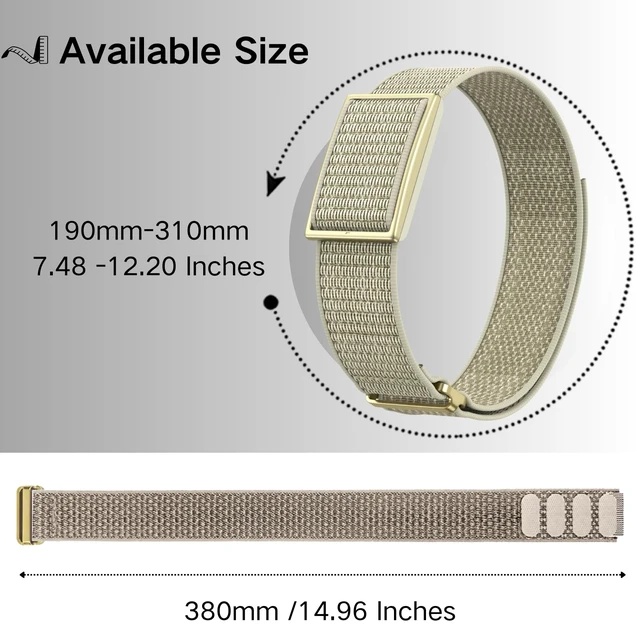 Alt view image 6 of 7 - Bicep Bands Compatible for Polar Loop (2025) / Visible Armband 2.0 Straps Nylon Hook & Loop Weave Breathable Replacement Sport Arm/Ankle Wristbands with Buckle-No Tracker