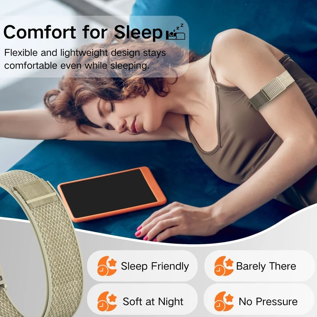 Alt view image 2 of 7 - Bicep Bands Compatible for Polar Loop (2025) / Visible Armband 2.0 Straps Nylon Hook & Loop Weave Breathable Replacement Sport Arm/Ankle Wristbands with Buckle-No Tracker