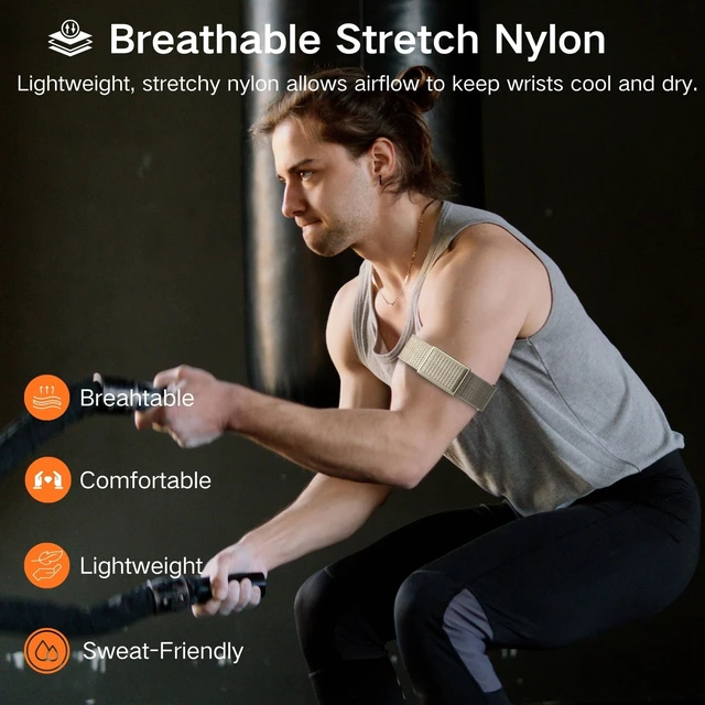 Alt view image 4 of 7 - Bicep Bands Compatible for Polar Loop (2025) / Visible Armband 2.0 Straps Nylon Hook & Loop Weave Breathable Replacement Sport Arm/Ankle Wristbands with Buckle-No Tracker