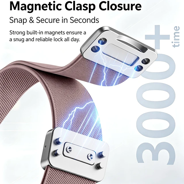 Alt view image 4 of 7 - Magnetic Sport Nylon Band Compatible with Google Fitbit Air Active Band Magnetic Clasp Soft Stretchy Nylon Band for Women MenAdjustable Breathable Wristband Ultra-thin & Lightweight Replacement