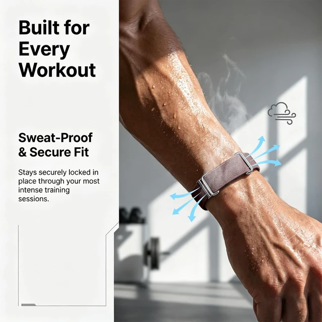 Alt view image 6 of 7 - Magnetic Sport Nylon Band Compatible with Google Fitbit Air Active Band Magnetic Clasp Soft Stretchy Nylon Band for Women MenAdjustable Breathable Wristband Ultra-thin & Lightweight Replacement