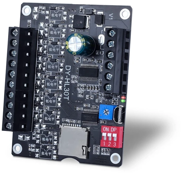 Main image of 30W Voice Playback Module, DC 9-24V Voice Broadcast Device 9 Trigger Interfaces 8 I/O Trigger Modes MP3 Music Player Support TF Card 32G Max for Speaker Module DIY Kit