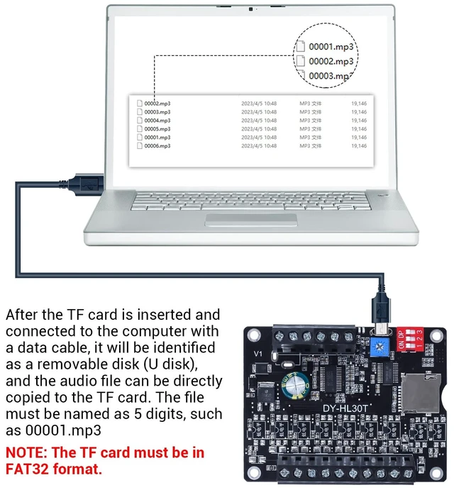 Alt view image 3 of 6 - 30W Voice Playback Module, DC 9-24V Voice Broadcast Device 9 Trigger Interfaces 8 I/O Trigger Modes MP3 Music Player Support TF Card 32G Max for Speaker Module DIY Kit