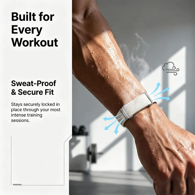 Alt view image 6 of 7 - Magnetic Sport Nylon Band Compatible with Google Fitbit Air Active Band Magnetic Clasp Soft Stretchy Nylon Band for Women MenAdjustable Breathable Wristband Ultra-thin & Lightweight Replacement