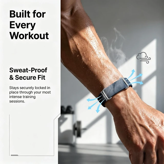 Alt view image 6 of 7 - Magnetic Sport Nylon Band Compatible with Google Fitbit Air Active Band Magnetic Clasp Soft Stretchy Nylon Band for Women MenAdjustable Breathable Wristband Ultra-thin & Lightweight Replacement