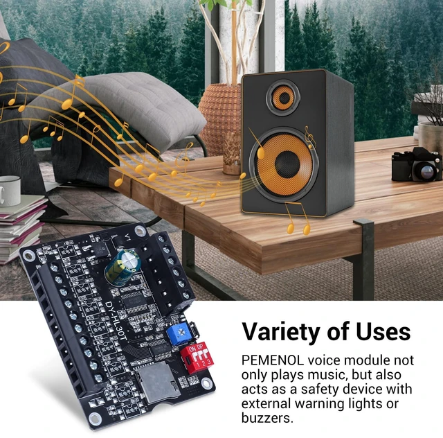 Alt view image 6 of 6 - 30W Voice Playback Module, DC 9-24V Voice Broadcast Device 9 Trigger Interfaces 8 I/O Trigger Modes MP3 Music Player Support TF Card 32G Max for Speaker Module DIY Kit