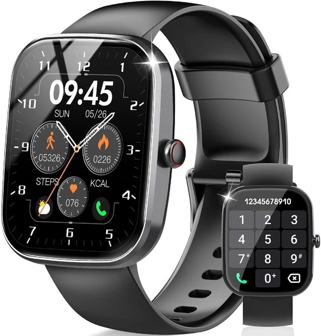 Main image of Smart Watch, 1.91" HD Screen Smartwatch for Men Women, Fitness Watch with Heart Rate/Sleep Monitor/Steps Monitor, 110+ Sports Modes, IP68 Waterproof Activity Trackers for Android iOS, Black