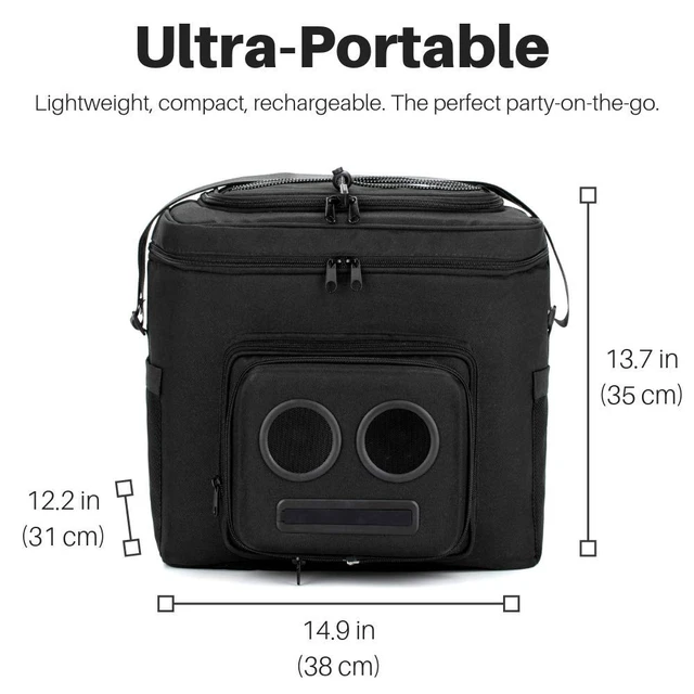 Alt view image 4 of 7 - The #1 Cooler with Speakers on. 20-Watt Bluetooth Speakers for Parties/Festivals/Boat/Beach. Works with iPhone & Android (Black)