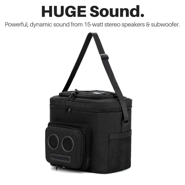 Alt view image 3 of 7 - The #1 Cooler with Speakers on. 20-Watt Bluetooth Speakers for Parties/Festivals/Boat/Beach. Works with iPhone & Android (Black)