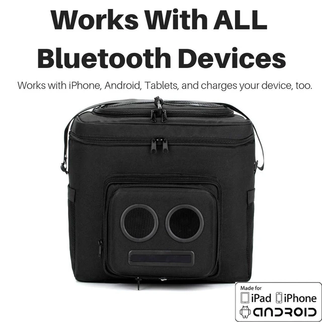 Alt view image 5 of 7 - The #1 Cooler with Speakers on. 20-Watt Bluetooth Speakers for Parties/Festivals/Boat/Beach. Works with iPhone & Android (Black)