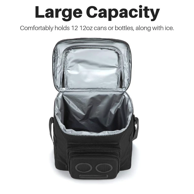 Alt view image 7 of 7 - The #1 Cooler with Speakers on. 20-Watt Bluetooth Speakers for Parties/Festivals/Boat/Beach. Works with iPhone & Android (Black)