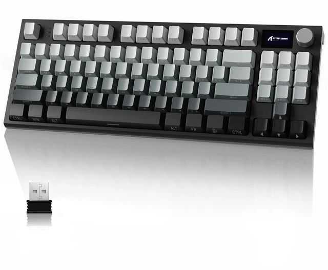 Main image of K86 RGB 75% Wireless Gasket Mechanical Keyboard,3-Mode Bluetooth5.0/2.4G/USB-C Hot Swappable Gaming Keyboard Side Print Keycaps,4000 mAH Battery Knob&Display,Linear Switches-Moonlight