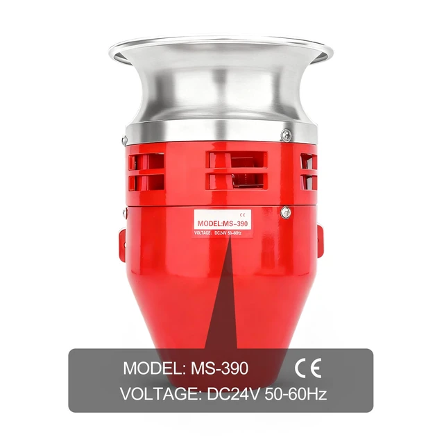 Alt view image 3 of 7 - MS-390 24V DC 3.1A Motor Siren - 125dB Industrial Alarm with Metal Housing for Security Systems & Emergency Alerts