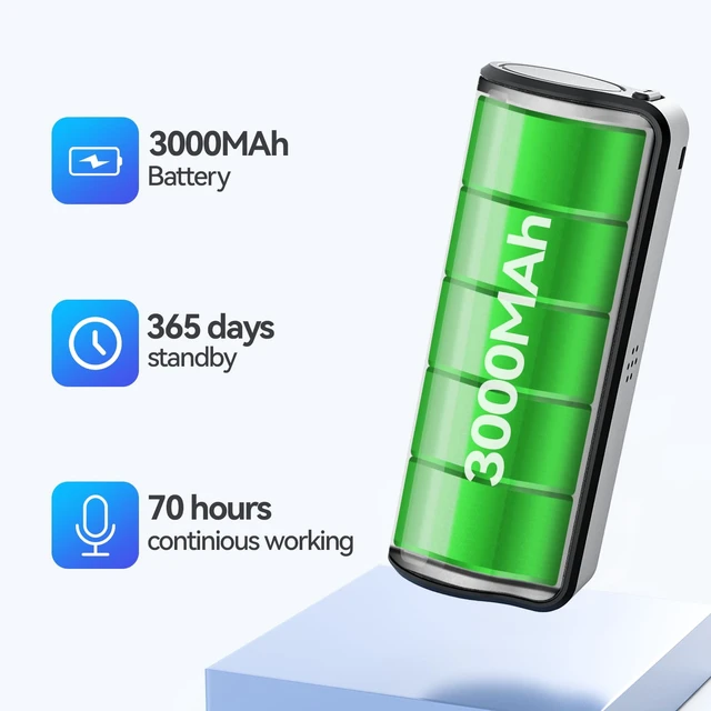 Alt view image 2 of 6 - 128GB Voice Recorder,500 Hours Continious Recording with Long Battery Life, Professional Noise Reduction, HD Recording for Meetings Lectures Interviews, Noise Cancellation, Voice Activation