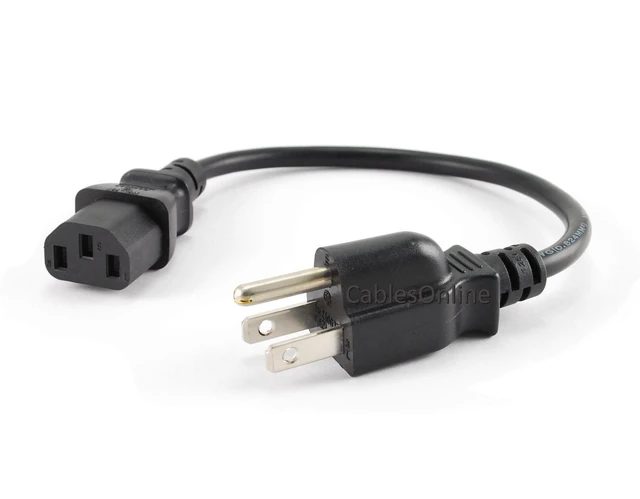 Alt view image 4 of 4 - CablesOnline 1ft. Short 3-Conductor PC Power Cord, 18AWG, NEMA 5-15p to IEC C13 Cable (5 Pack) (PC-111-5)