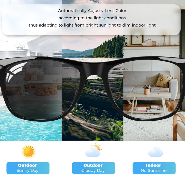 Alt view image 2 of 7 - Smart Glasses for Men, Bluetooth Sunglasses Color-Change Lenses Automatic Power On Off UV Protection Anti-blue Lens Speakers Touch Control for Indoor Outdoor Walking Working