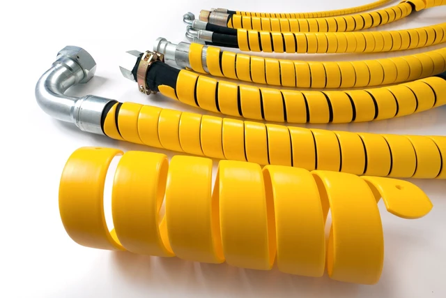 Alt view image 7 of 7 - Pre-Cut Spiral Wrap Hose Protector, 1.0" OD, 25' Length, Yellow
