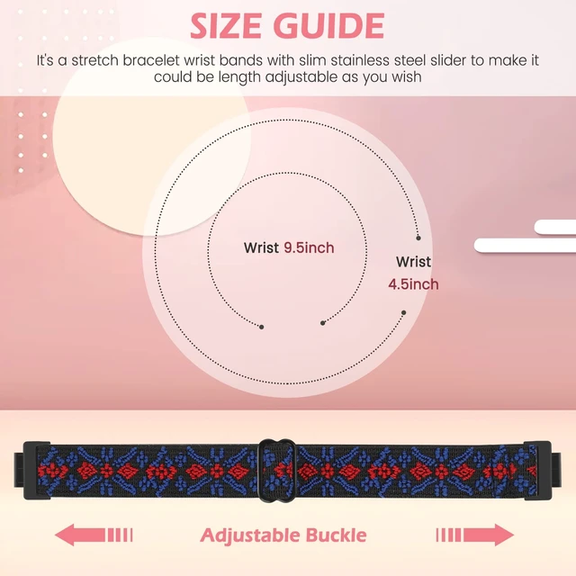 Alt view image 5 of 6 - Elastic Watch Band Compatible with Fitbit Inspire /3/2/HR/Ace 2/3, Soft Nylon Sport Wristband Replacement Straps For Women & Men