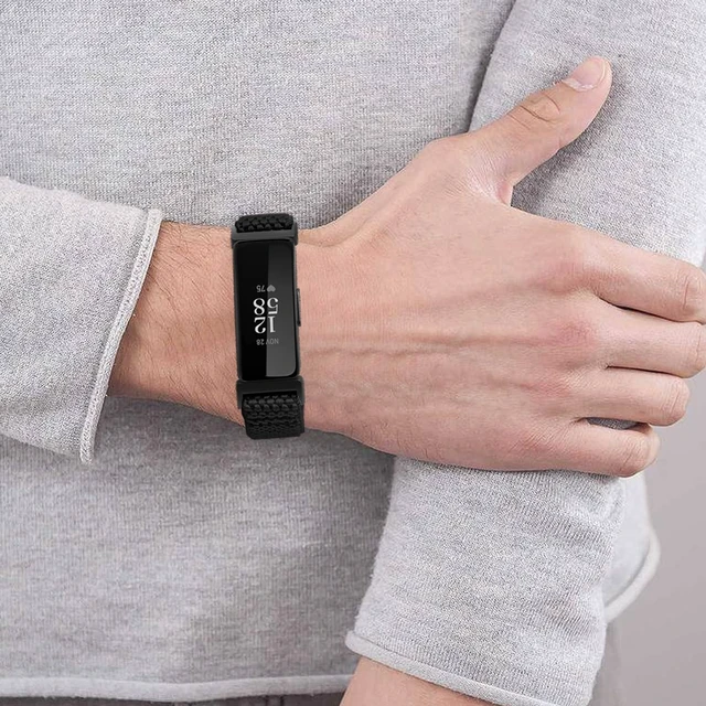 Alt view image 7 of 7 - Elastic Watch Band Compatible with Fitbit Inspire /3/2/HR/Ace 2/3, Soft Nylon Sport Wristband Replacement Straps For Women & Men