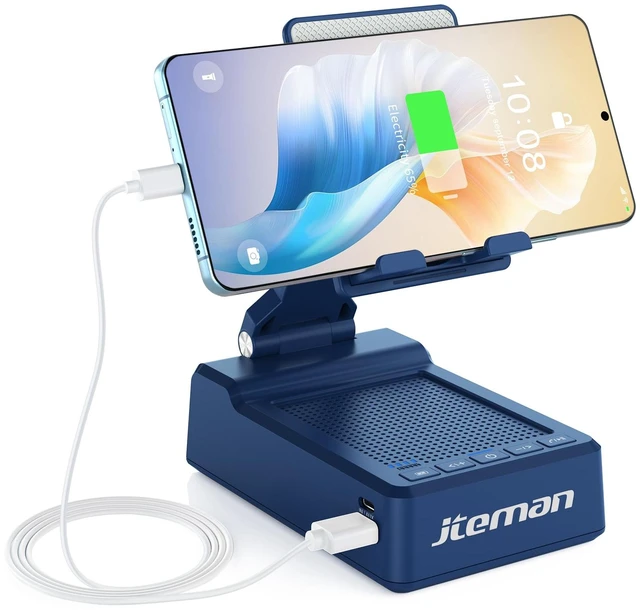Main image of Gifts for Men Women,Cell Phone Stand with Bluetooth Speaker,Cool Tech Gadgets,Unique Birthday Gifts for Men Husband Mom Dad-Blue
