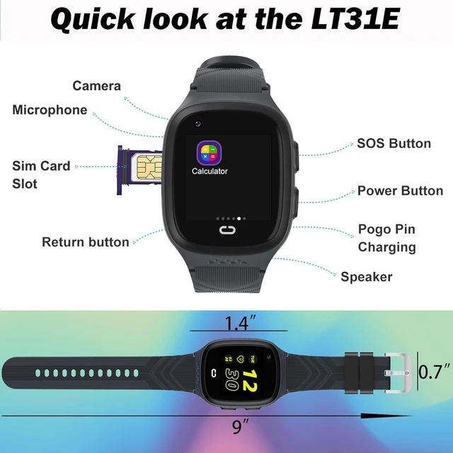 Alt view image 6 of 7 - 4G Kids Smart Watch Boys with GPS Tracker Location Video Call Cell Phone SOS Calling Voice Chat Camera Alarm Clock Touch Screen SmartWatch Gifts for Age 5-12 Kids (Black)