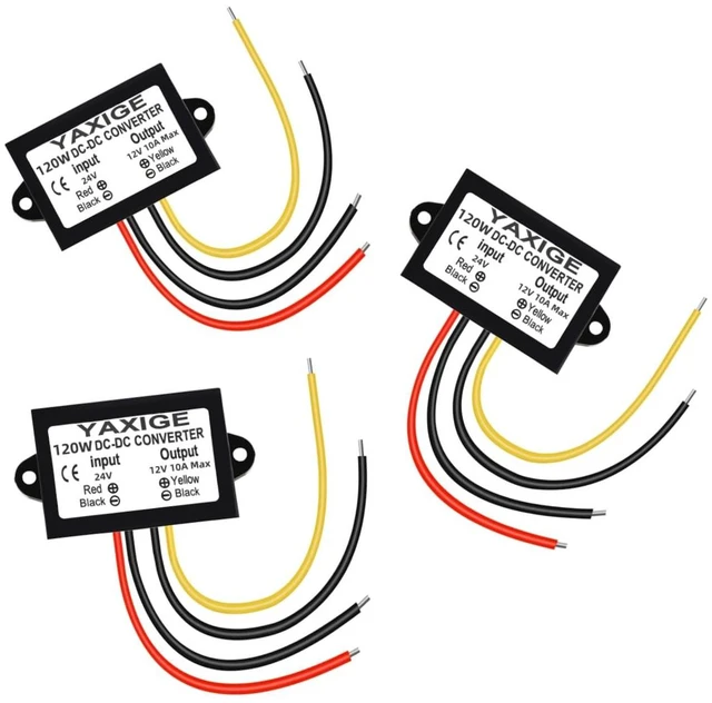 Main image of 3PCS 24V to 12V 10A 120W Step-Down Converter Regulator Waterproof Step-Down Power Supply Reducer Regulator Voltage Module (16V-32V to 12V, 10A)