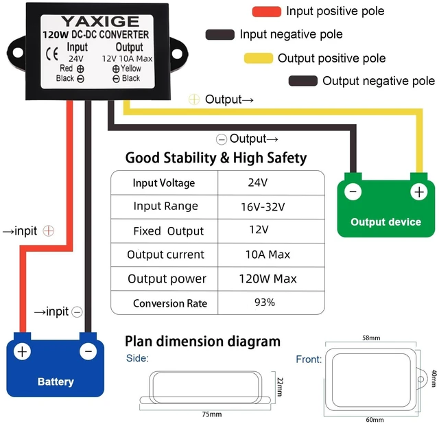 Alt view image 2 of 6 - 3PCS 24V to 12V 10A 120W Step-Down Converter Regulator Waterproof Step-Down Power Supply Reducer Regulator Voltage Module (16V-32V to 12V, 10A)