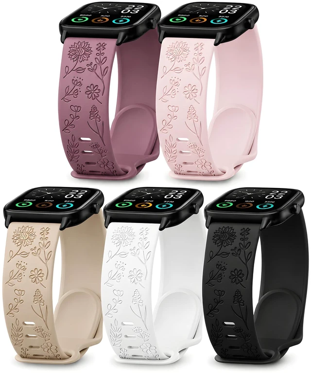 Main image of 5 Pack Silicone Watch Bands Compatible with Amazfit Bip 6/ Bip 5/GTR 4/GTR 3 Pro/GTR 3/GTR 2/2e/GTR 47mm, 22mm Soft Sport Breathable Replacement Wristband Strap for Amazfit Balance/Cheetah Women Men