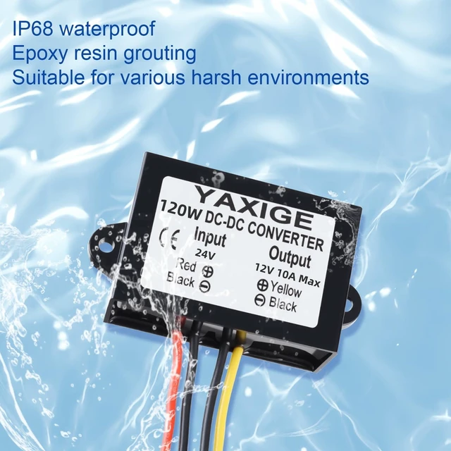 Alt view image 6 of 6 - 3PCS 24V to 12V 10A 120W Step-Down Converter Regulator Waterproof Step-Down Power Supply Reducer Regulator Voltage Module (16V-32V to 12V, 10A)