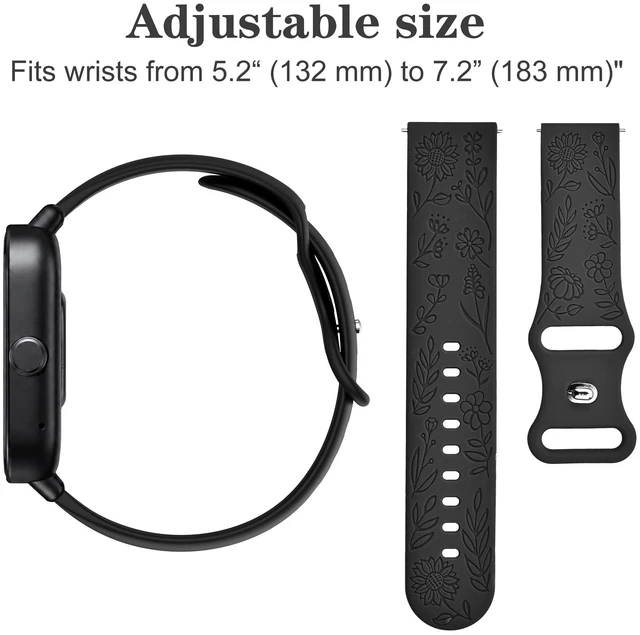 Alt view image 5 of 7 - 5 Pack Silicone Watch Bands Compatible with Amazfit Bip 6/ Bip 5/GTR 4/GTR 3 Pro/GTR 3/GTR 2/2e/GTR 47mm, 22mm Soft Sport Breathable Replacement Wristband Strap for Amazfit Balance/Cheetah Women Men