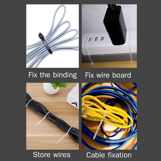 Alt view image 3 of 7 - White Zip Ties 8 Inch 1000 Pack, 40 lbs Nylon Cable Ties, Self Locking UV Resistant Wire Ties for Wreath Crafts, DIY, Decor, Indoor Outdoor, Home and Garden