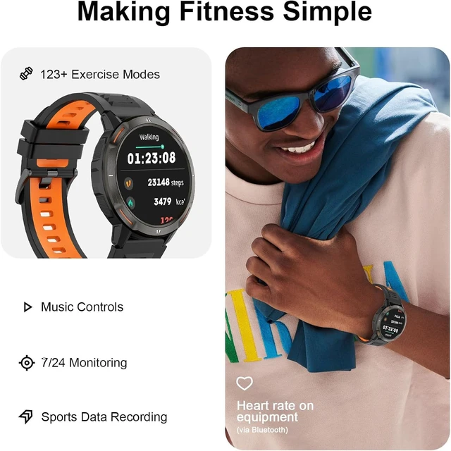 Alt view image 2 of 7 - Smart Watch for Men Women, 1.52 GPS Smartwatch (Answer/Make Call) with 100+ Sport Modes, Fitness Watch with Heart Rate/Sleep Monitoring, Activity Tracker for Android iOS