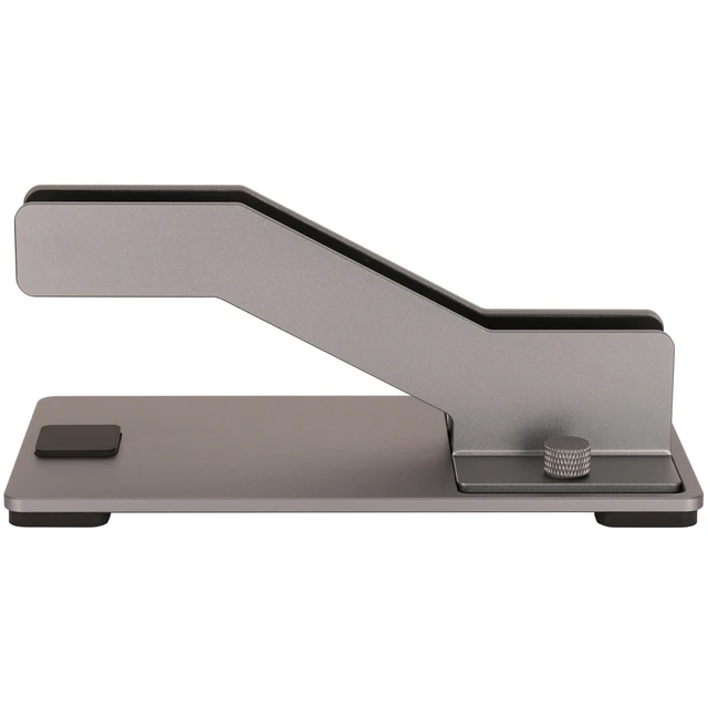 Alt view image 2 of 7 - Adjustable Vertical Laptop Stand, Aluminum Holder for MacBook Laptop CNC aluminum stand with tool-free adjustable width, silicone protection and stable 4mm base for secure, space-saving storage