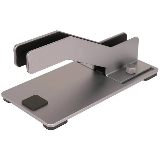 Alt view image 4 of 7 - Adjustable Vertical Laptop Stand, Aluminum Holder for MacBook Laptop CNC aluminum stand with tool-free adjustable width, silicone protection and stable 4mm base for secure, space-saving storage