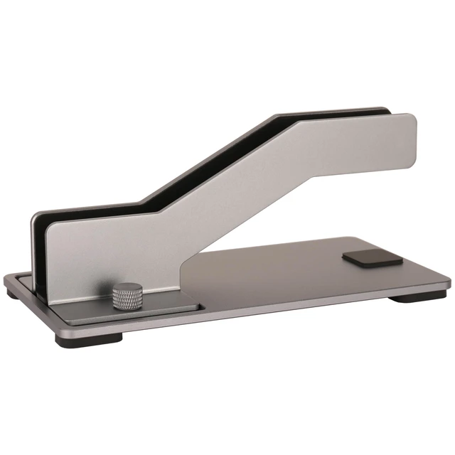 Alt view image 3 of 7 - Adjustable Vertical Laptop Stand, Aluminum Holder for MacBook Laptop CNC aluminum stand with tool-free adjustable width, silicone protection and stable 4mm base for secure, space-saving storage