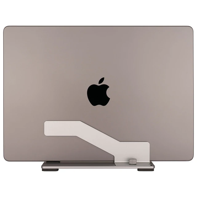 Alt view image 7 of 7 - Adjustable Vertical Laptop Stand, Aluminum Holder for MacBook Laptop CNC aluminum stand with tool-free adjustable width, silicone protection and stable 4mm base for secure, space-saving storage