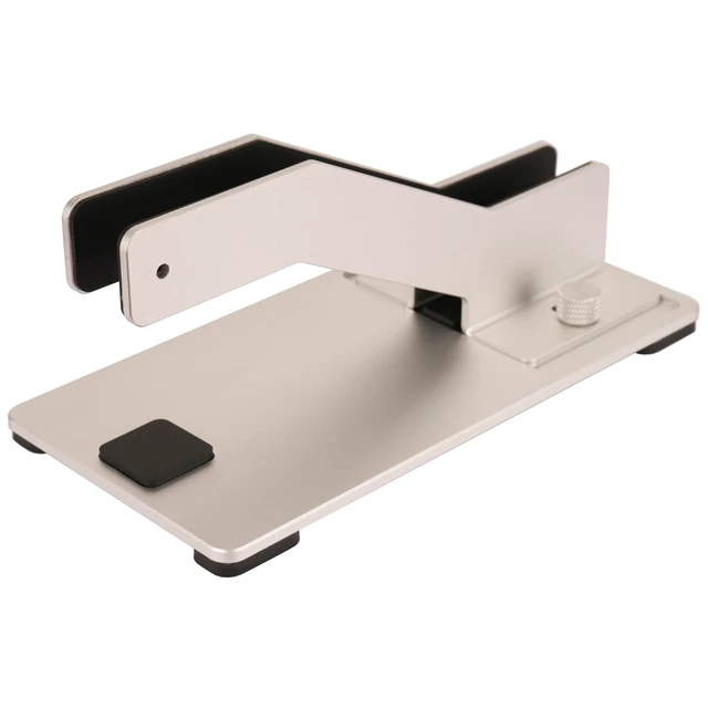 Alt view image 4 of 7 - Adjustable Vertical Laptop Stand, Aluminum Holder for MacBook Laptop CNC aluminum stand with tool-free adjustable width, silicone protection and stable 4mm base for secure, space-saving storage