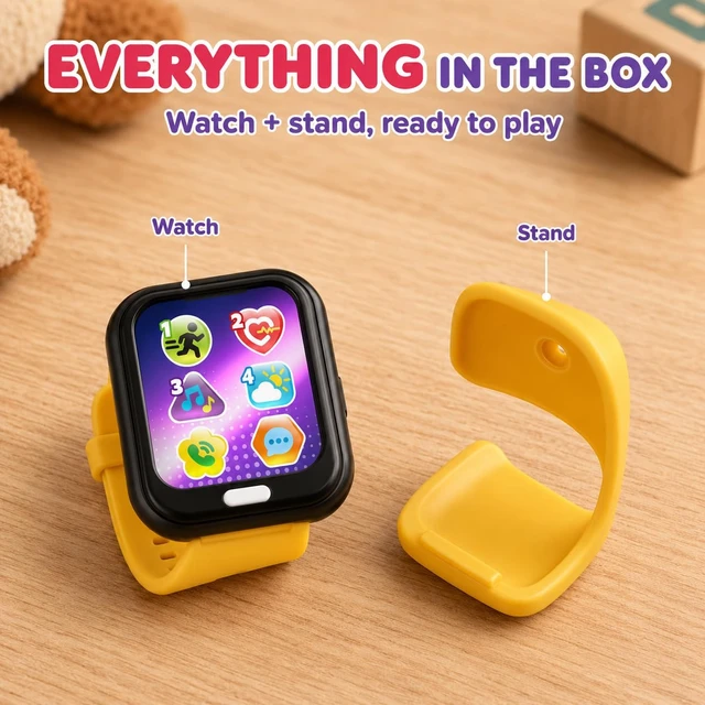 Alt view image 4 of 7 - Toy Watch for Toddlers - Kids Smartwatch with Real Sounds A first baby watch of their own, so yours stays safe. Seven working buttons for pretend calls, music, weather and sports