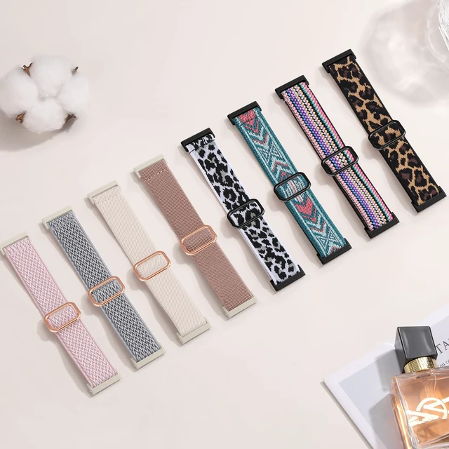 Alt view image 5 of 7 - Stretchy Bands Compatible with Fitbit Versa 4/Sense 2/Sense/Versa 3 Water-Resistant Elastic Soft Nylon Sport Strap Compatible with Fitbit Versa 4 Bands Woman/Sense 2 Bands/Sense/Versa 3,15 Pack