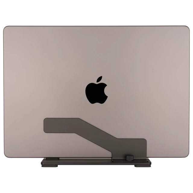 Alt view image 7 of 7 - Adjustable Vertical Laptop Stand, Aluminum Holder for MacBook Laptop CNC aluminum stand with tool-free adjustable width, silicone protection and stable 4mm base for secure, space-saving storage