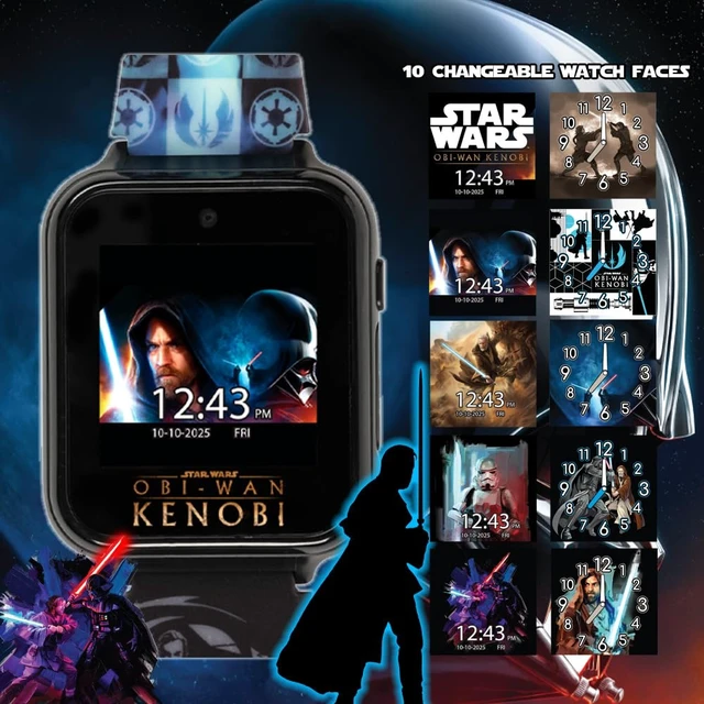 Alt view image 6 of 7 - Star Wars Kids Smartwatch with OBI-Wan Kenobi Design, 10 Clock Faces, Selfie Camera, Voice and Video Recorder, Step Counter, Calculator, Alarm, Fun Games, and 3 Wallpapers Fits Wrists 5.5"-8.0"