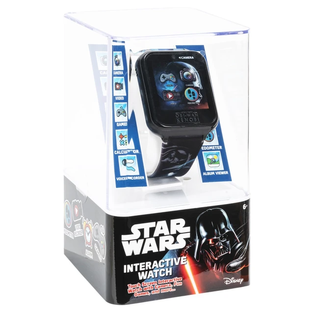 Alt view image 7 of 7 - Star Wars Kids Smartwatch with OBI-Wan Kenobi Design, 10 Clock Faces, Selfie Camera, Voice and Video Recorder, Step Counter, Calculator, Alarm, Fun Games, and 3 Wallpapers Fits Wrists 5.5"-8.0"