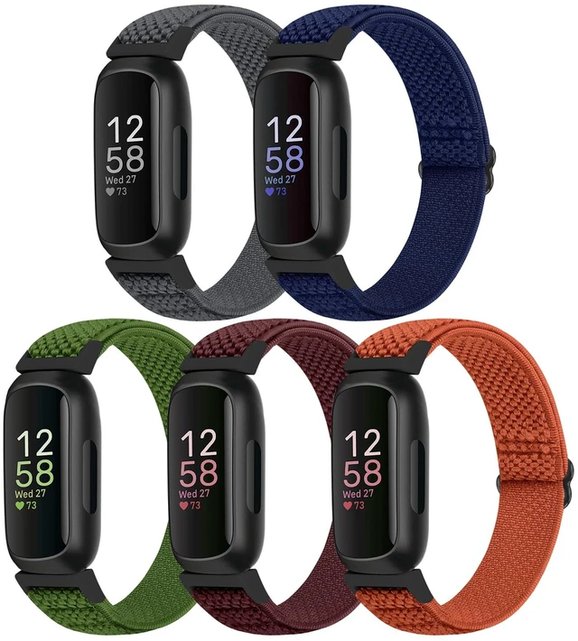Main image of Compatible with Fitbit Inspire 3/Inpsire 2/Inspire/Inpsire HR/Ace 2/Ace 3 Watch Bands, Elastic Adjustable Replacement Wristband Women Men Stretchy Soft Sport Nylon Loop Straps